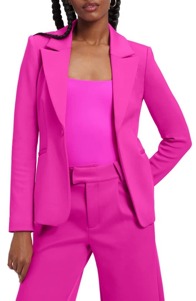 Good American Classic Sculpted Scuba Blazer In Fuchsia Pink001 | ModeSens