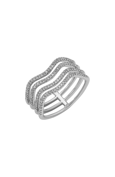 Bony Levy Diamond Wave Ring In 18k White Gold