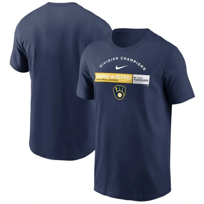 Nike Milwaukee Brewers 2023 National League Central Champions  Men's Mlb T-shirt In Blue