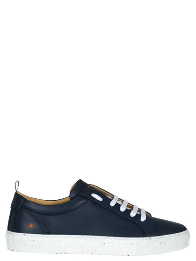Manuel Ritz Leather Trainers In Blue