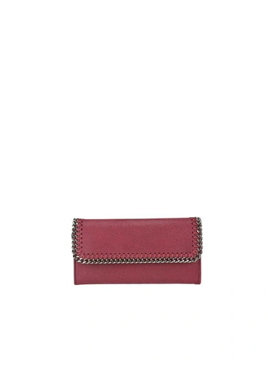 Stella Mccartney Falabella Shaggy Deer Continental Wallet In Red