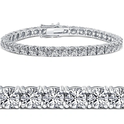 Pompeii3 10 Ct Lab-created Diamond Tennis Bracelet 14k White Gold 7" In Multi