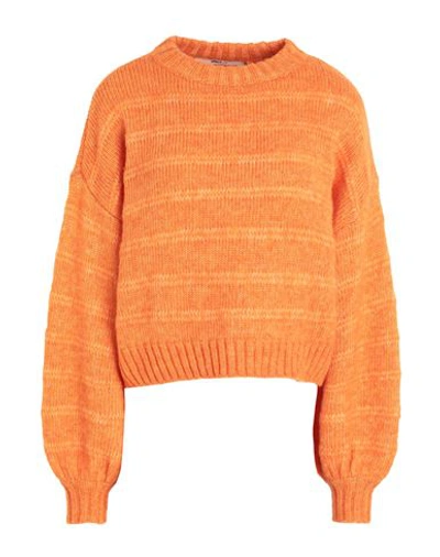 Only Woman Turtleneck Orange Size M Recycled Polyester, Polyester, Acrylic, Wool