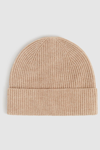 Reiss Chaise - Camel Chaise Merino Wool Ribbed Beanie Hat, One