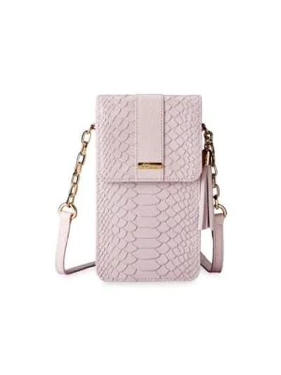 Gigi New York Penny Python Leather Crossbody Bag In Petal Pink