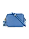 Gigi New York Grey Pebbled Leather Madison Crossbody In Corn Flower Blue