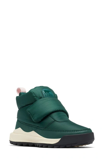 Sorel Ona Rmx Waterproof Puffy Strap Bootie In Midnight Teal/ Black