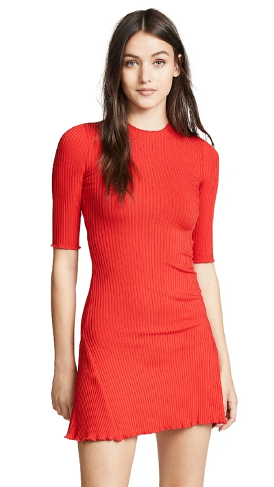 Bec & Bridge Babes Club Red Stretch-knit Mini Dress