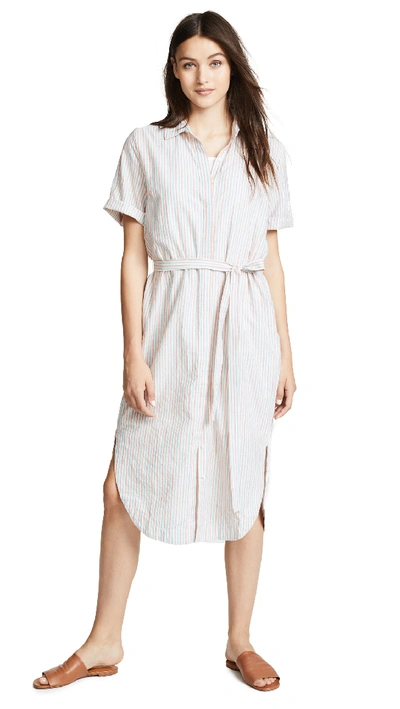 Birds Of Paradis Florence Dress In Red/blue Stripe