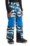The North Face Kids' Freedom Waterproof Recycled Polyester Insulated Pants In Optic Blue Mountain Traverse Print