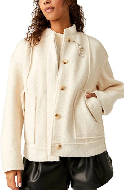 Free People Willow Bomber Jacket In Ivory