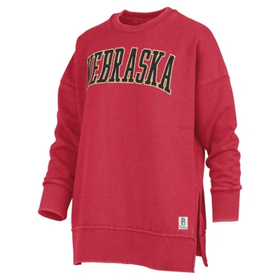 Pressbox Scarlet Nebraska Huskers Stone Gala Oversized T-shirt