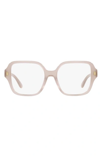 Tory Burch 54mm Square Optical Glasses In Bone