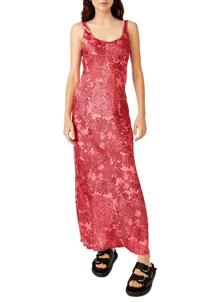 Free People Worth The Wait Floral Maxi Dress In Red