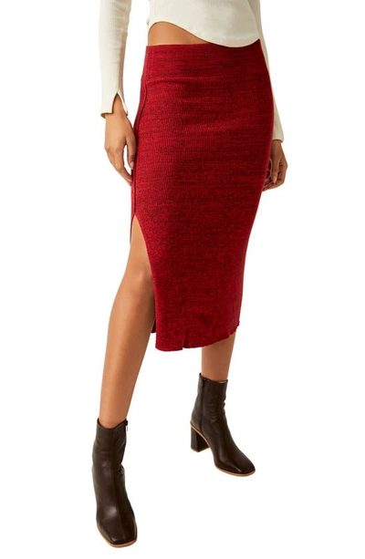 Free People Golden Hour Midi Sweater Skirt In Mulberries Combo