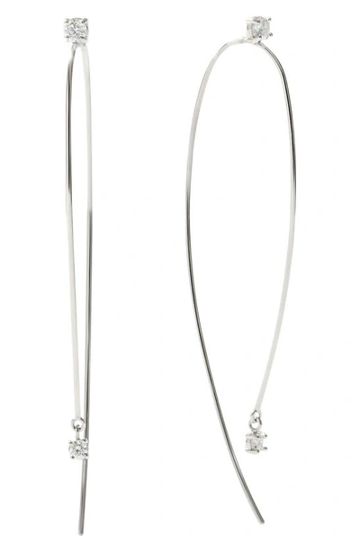 Lana Diamond Wire Hoop Earrings In White Gold