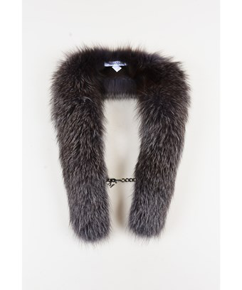 grey fur collar scarf