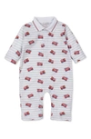 Kissy Kissy Babies' Collared Romper In Red