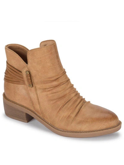 Baretraps Sazzie Womens Faux Suede Zip-up Ankle Boots In Brown