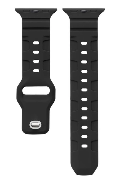 The Posh Tech Ridge Silicone 27mm Apple Watch® Watchband In Black