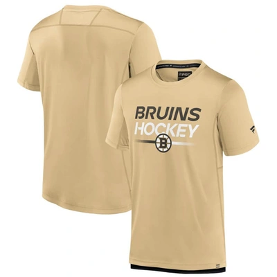 Fanatics Branded Gold Boston Bruins Authentic Pro Tech T-shirt