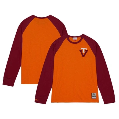 Mitchell & Ness Men's  Orange Virginia Tech Hokies Legendary Slub Raglan Long Sleeve T-shirt