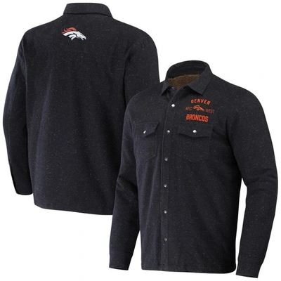 Nfl X Darius Rucker Collection By Fanatics Charcoal Denver Broncos Shacket Full-snap Jacket