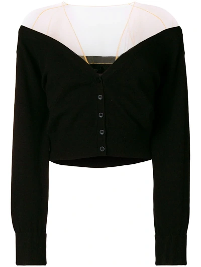 Alexander Wang Button-up Cardigan In Black