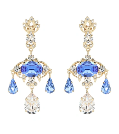 Dolce & Gabbana Crystal-embellished Earrings In Blue