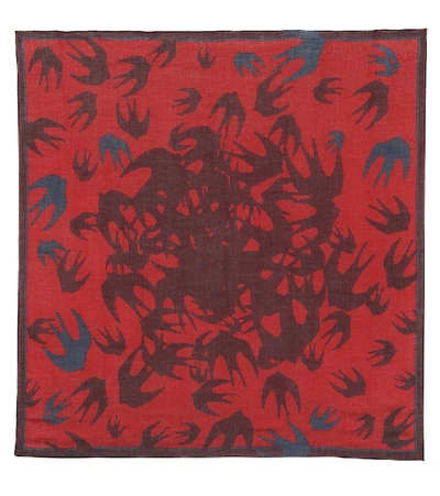 Mcq By Alexander Mcqueen Swallow Printed Scarf In Red