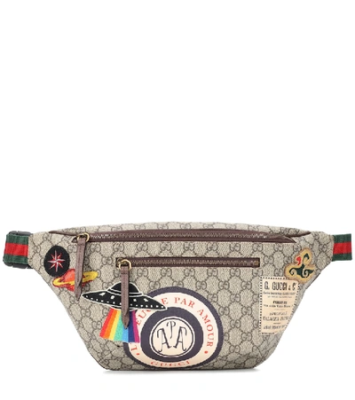 Gucci Gg Supreme Appliquéd Belt Bag In Beige
