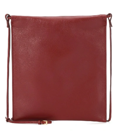 The Row Large Medicine Pouch Leather Shoulder Bag In Red
