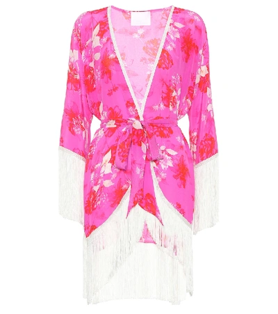 Athena Procopiou Sundown Breeze Floral Silk Kimono In Pink