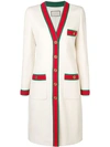 Gucci Wool V-neck Coat In White