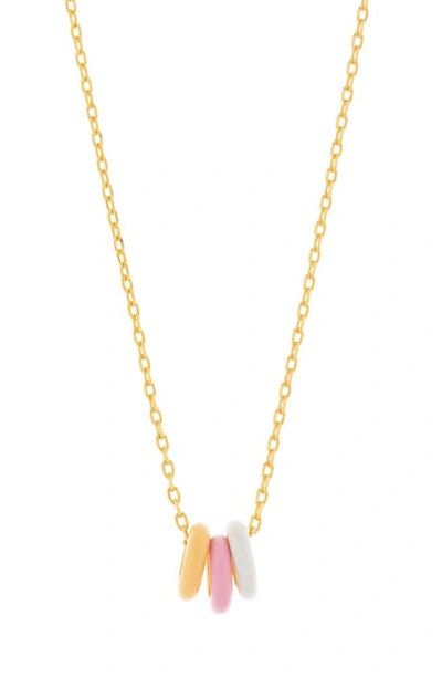Adornia Sherbert Enamel Charm Pendant Necklace In Gold
