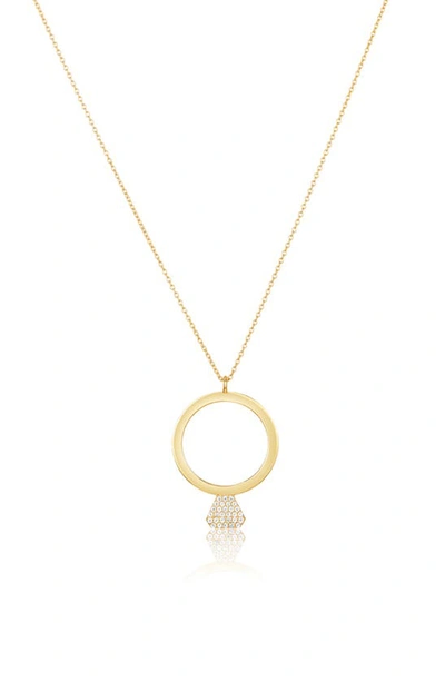 Adornia Ring Cz Pendant Necklace In Gold