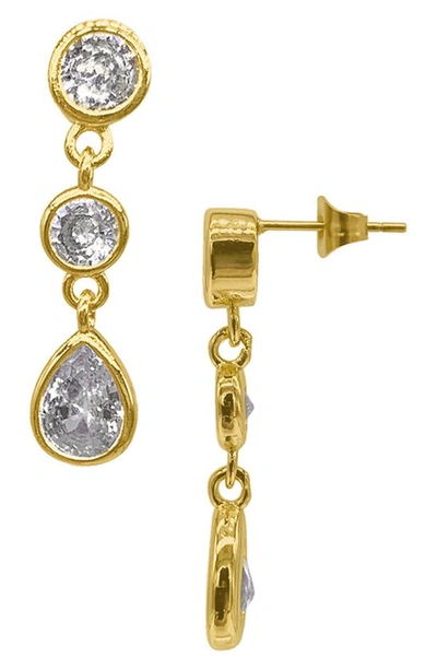 Adornia Cz Drop Earrings In Gold