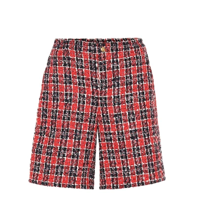 Gucci Checked Tweed Shorts In Red