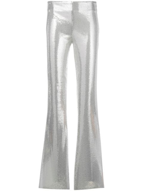 sequin trousers silver