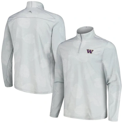 Tommy Bahama Gray Washington Huskies Delray Frond Islandzone Half-zip Jacket