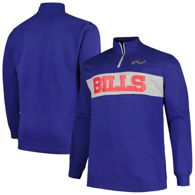 Profile Men's  Royal Buffalo Bills Big And Tall Fleece Quarter-zip Jacket