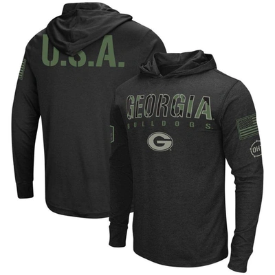 Colosseum Black Georgia Bulldogs Big & Tall Oht Military Appreciation Tango Long Sleeve Hoodie T-shi