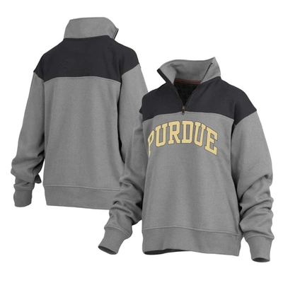 Pressbox Gray Purdue Boilermakers Avon Fleece Quarter-zip Jacket