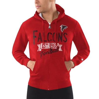 Starter Red Atlanta Falcons Domestic Post Season Full-zip Hoodie