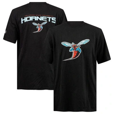 Fisll Black Delaware State Hornets Applique T-shirt