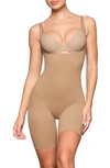 Skims Open Bust Mid Thigh Bodysuit In Ochre