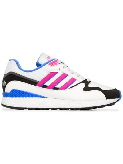 Adidas Originals Adidas White, Pink And Blue Ultra Tech Sneakers