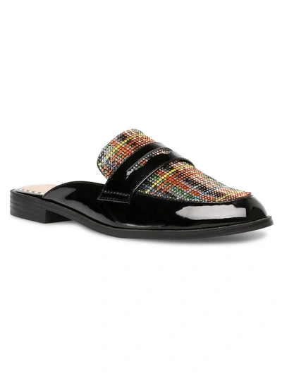 Betsey Johnson Markerr Womens Faux Leather Slip On Loafer Slides In Multi