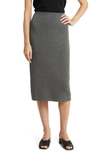 Eileen Fisher Merino Wool Midi Skirt In Ash