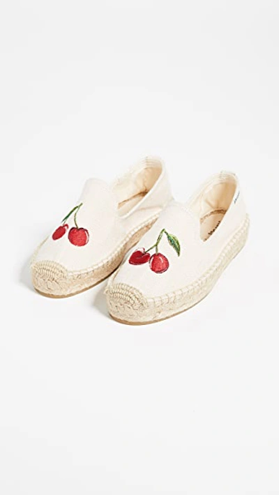 Soludos Cherry Embroidered Espadrilles-blues In Blush